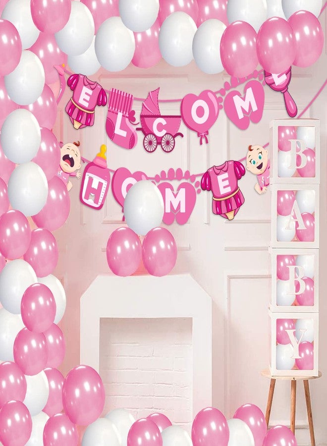 Zyozique Baby Girl Welcome Home Decoration Kit Paper Banner with Balloons for Baby Shower / Welcome Party / Birthday Party Supplies - Image 3